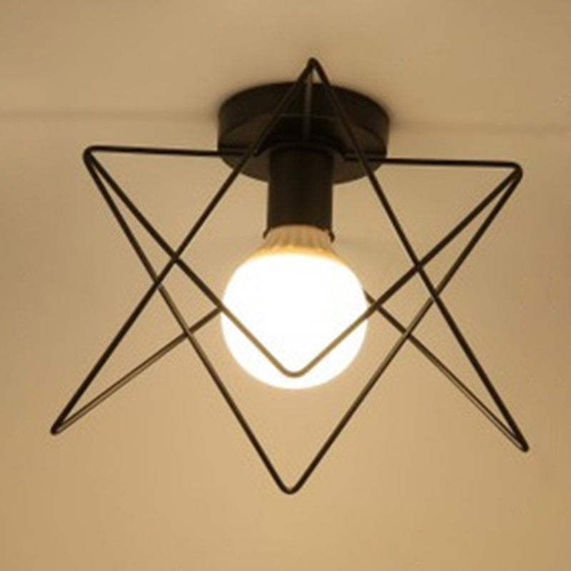 Metal Black Semi Flush Light Armatures 1 Light Industrial Semi Flush Ceiling Lights voor Hall en Foyer