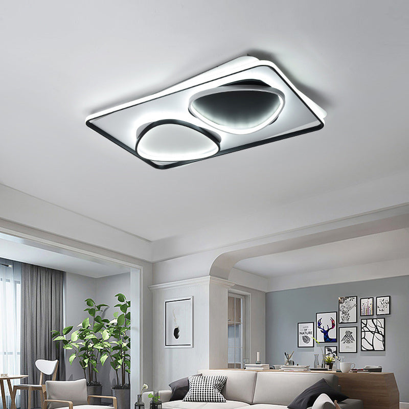 Lampada da soffitto triangolare in acrilico Illuminazione contemporanea a LED nera da incasso in luce calda/bianca