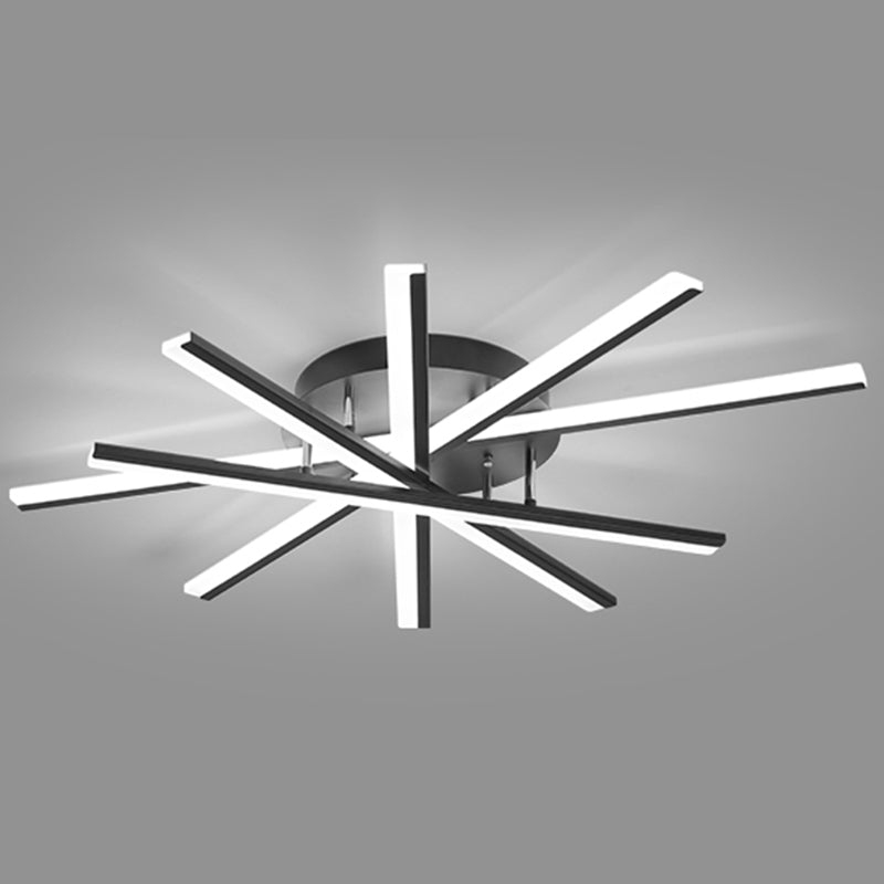 Soggiorno in ferro battuto LED Luci a soffitto Luci da soffitto Lineare Moderna Montaggio a filo