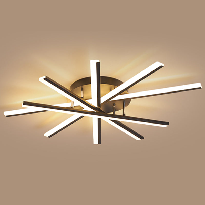 Soggiorno in ferro battuto LED Luci a soffitto Luci da soffitto Lineare Moderna Montaggio a filo