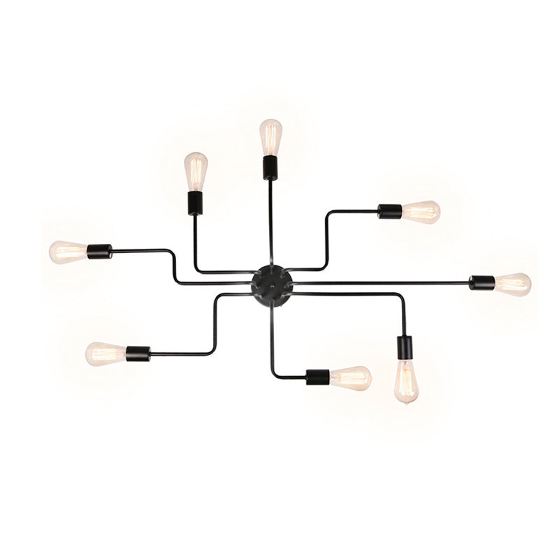 Sputnik Design Metal Semi Flush Mount Plafond Aménage de salon industriel et de cuisine Semi-Flush Lighttures