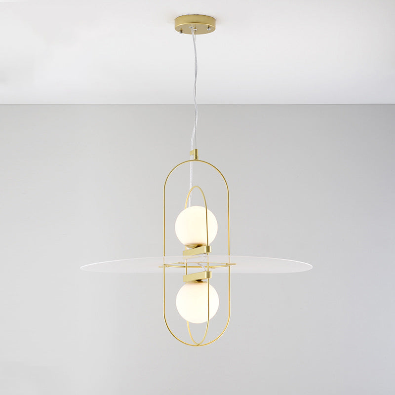 CHANDELIER LEIL VERRE BLANC STYLE DU CHANGEUR LEIL 2 LICTES LAVINE DE CUIET LAMPE AVEC DESIGNEMENTS DE COMME OVAUX