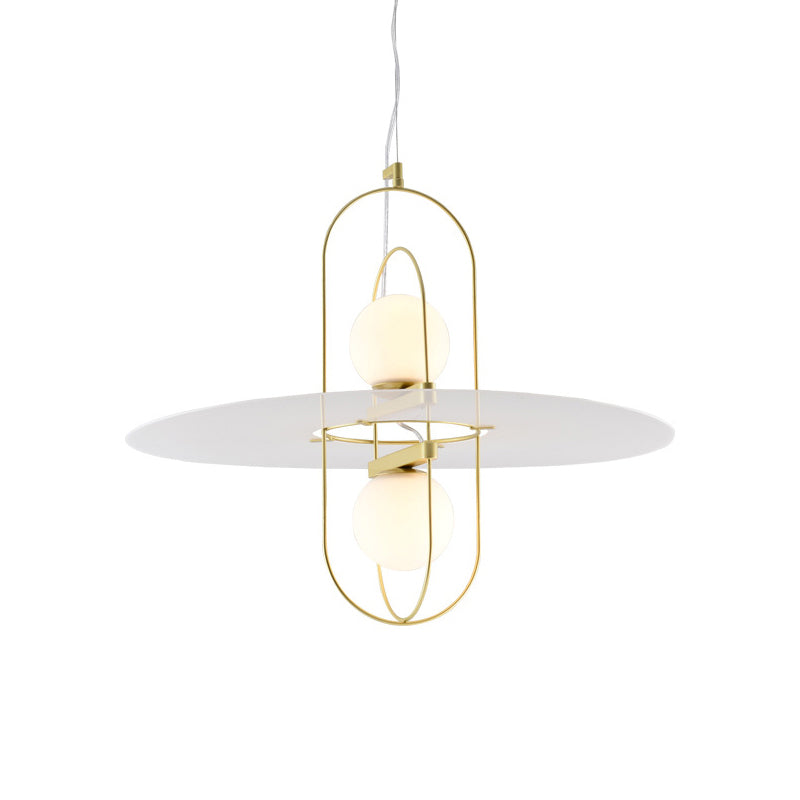 CHANDELIER LEIL VERRE BLANC STYLE DU CHANGEUR LEIL 2 LICTES LAVINE DE CUIET LAMPE AVEC DESIGNEMENTS DE COMME OVAUX