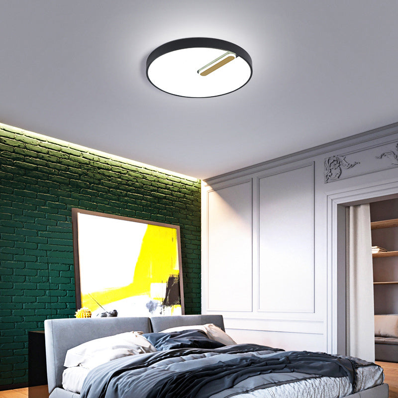 Lampada rotonda montata a soffitto Acrilico minimalista Nero/Bianco 18"/21,5" Lampada da incasso a LED larga, Luce calda/bianca/Dimmerazione continua con telecomando