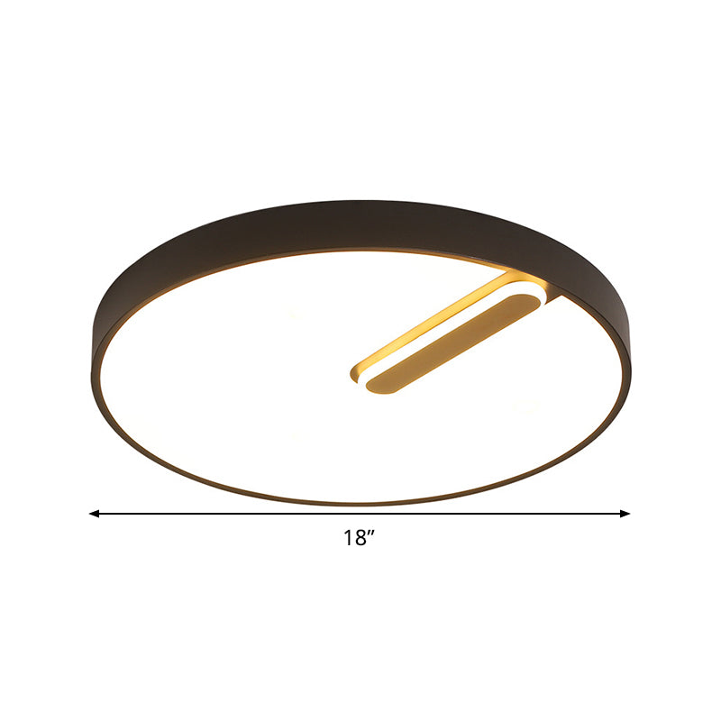 Plafonnier rond minimaliste en acrylique noir/blanc, 45,7 cm/54,1 cm de large, luminaire LED encastré, lumière chaude/blanche/télécommande, gradation continue