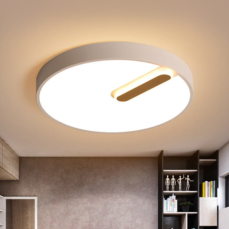 Lampada rotonda montata a soffitto Acrilico minimalista Nero/Bianco 18"/21,5" Lampada da incasso a LED larga, Luce calda/bianca/Dimmerazione continua con telecomando