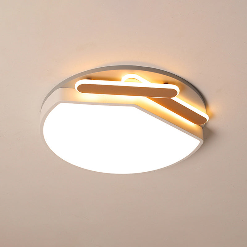 Round Metal Ceiling Mounted Fixture Contemporary Gold/Black and White 16.5"/20.5" Wide LED Ceiling Light in Warm/White Light/Remote Control Stepless Dimming