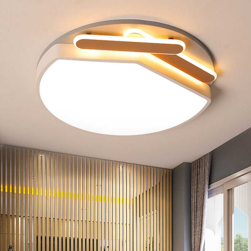 Rotondo Metallo Tetto Montato Fixture Contemporary Gold / Nero e Bianco 16,5 "/20.5" Wide LED Ceiling Light in Warm / White Light / Remote Control Stepless Dimming