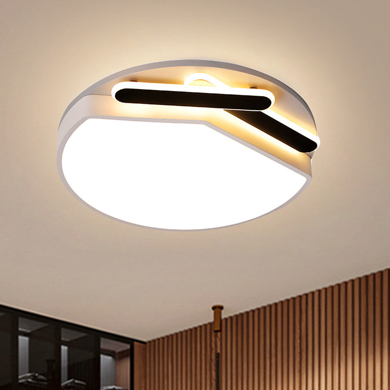 Round Metal Ceiling Mounted Fixture Contemporary Gold/Black and White 16.5"/20.5" Wide LED Ceiling Light in Warm/White Light/Remote Control Stepless Dimming