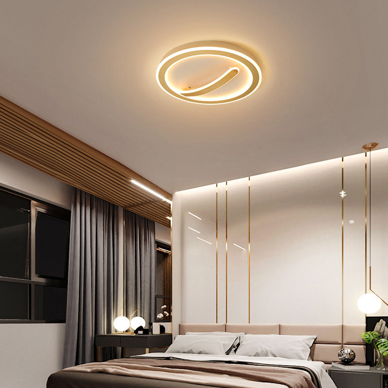 Lampada circolare da soffitto larga 18"/20,5" Lampada da incasso a LED semplice in acrilico oro/bianco e nero, luce calda/bianca/attenuazione continua con telecomando