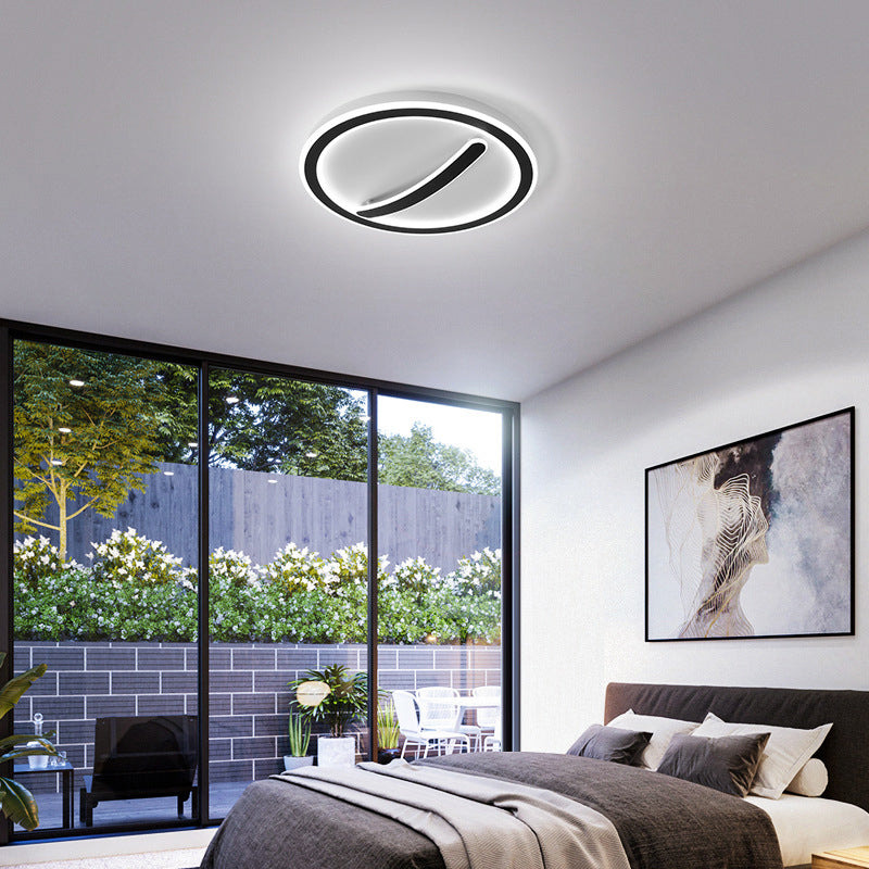 18"/20.5" Wide Circular Ceiling Mount Light Fixture Simple Acrylic Gold/Black and White LED Flush Light, Warm/White Light/Remote Control Stepless Dimming