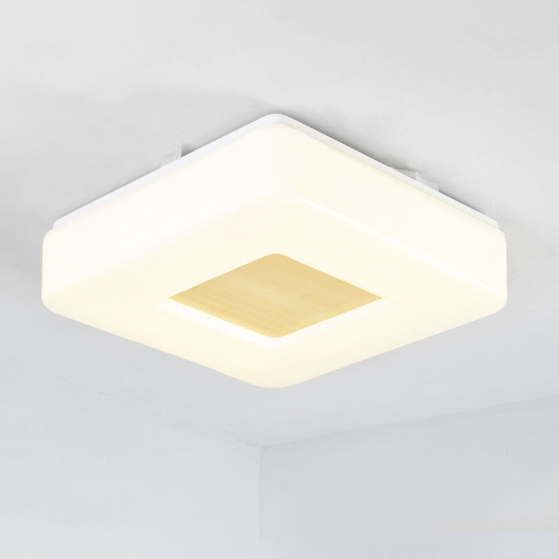 Square Flush Light Modernism Acrylic 8"/14.5"/18.5" Wide LED White Ceiling Mounted Fixture in Warm/White Light