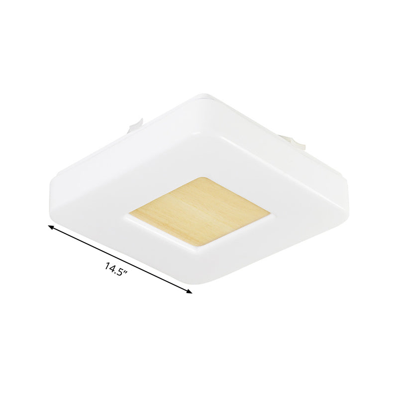 Square Flush Light Modernism Acrylic 8"/14.5"/18.5" Wide LED White Ceiling Mounted Fixture in Warm/White Light