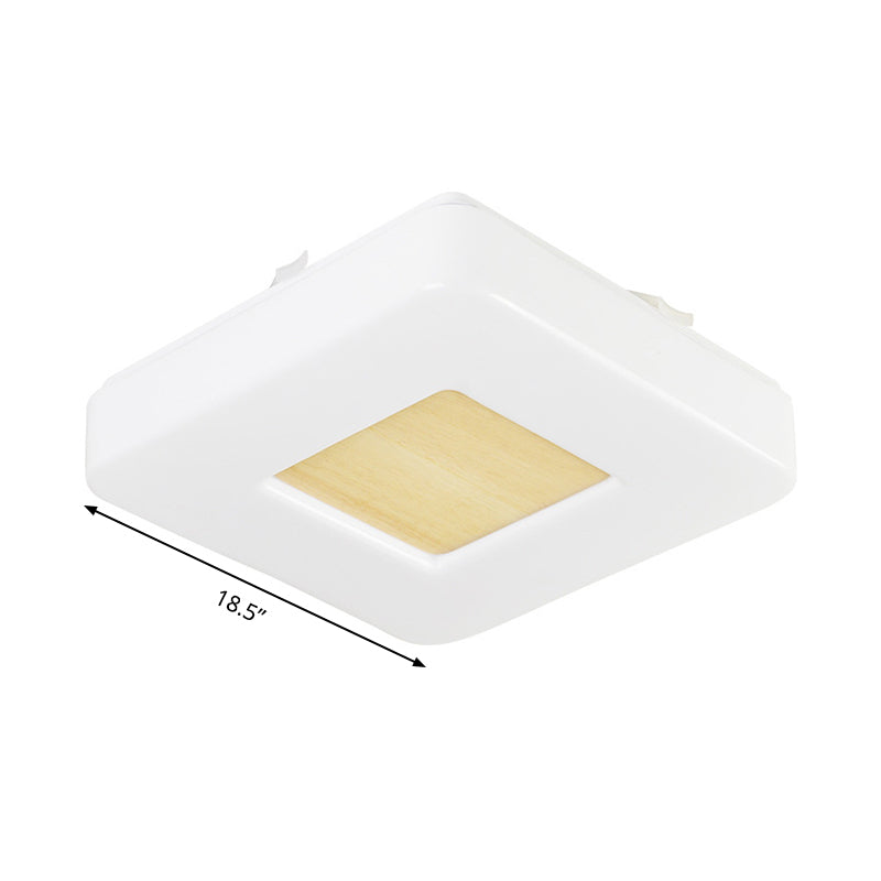 Square Flush Light Modernism Acrylique 8 "/14.5" /18.5 " Wide LED White Ceiling Mounted Fixture in Warm / White Light