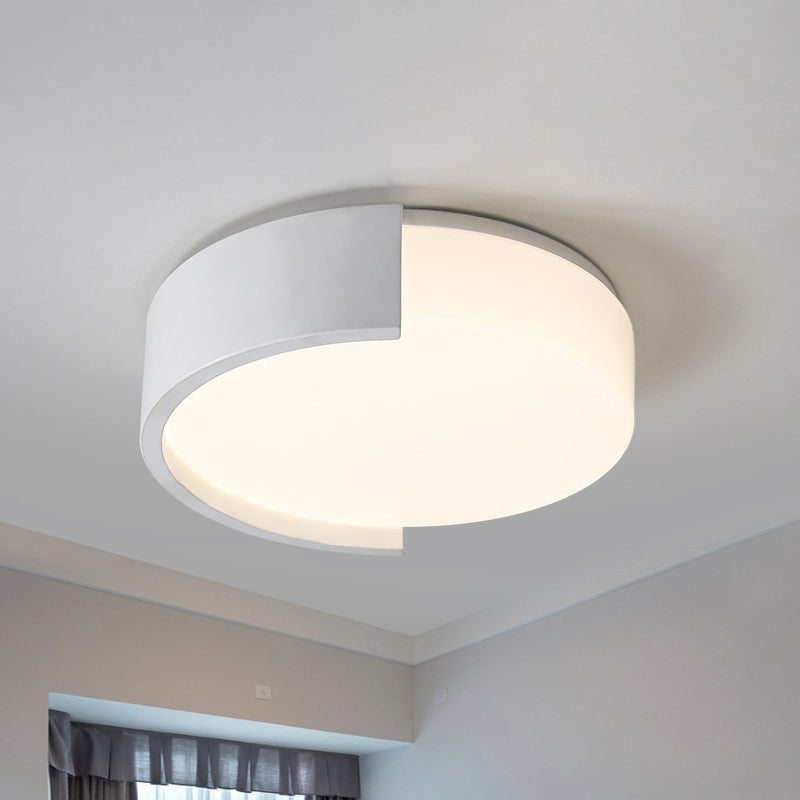 Circle Flushmount Modern Acrylic 16"/20.5" Wide LED White Ceiling Light Fixture in Warm/White Light for Bedroom