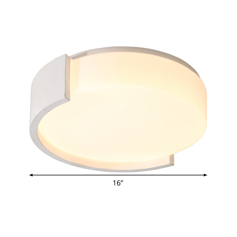 Circle Flushmount Moderne Acrylique 16"/20,5" de large LED Plafonnier blanc en lumière chaude/blanche pour chambre à coucher