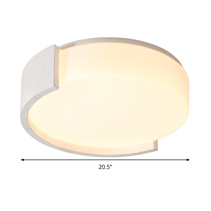 Circle Flushmount Modern Acrylic 16"/20.5" Wide LED White Ceiling Light Fixture in Warm/White Light for Bedroom