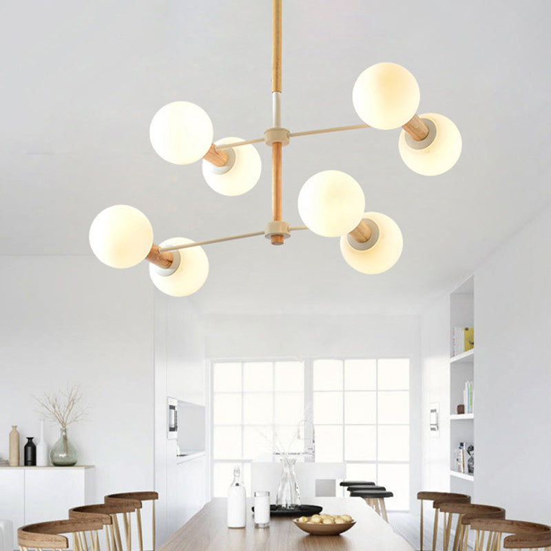 Modernismo stile Orb Lampada lampadario in vetro bianco 8/12 luci soggiorno lampada appesa