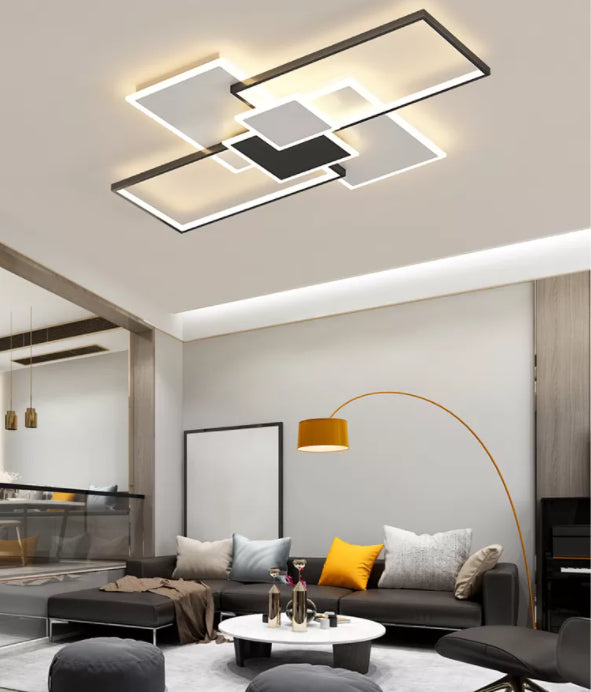 Living Room New Modern LED Flush Light Acrylic Geometric 6 Lights Ceiling Mounted Light