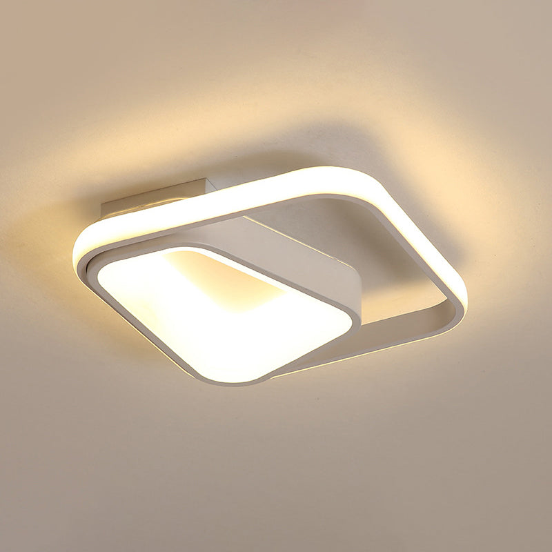 Lámpara de montaje de la lámpara de montaje de metal geométrico Modernismo gris/Iluminación de techo LED blanco en luz natural/Despless de control remoto Dimming