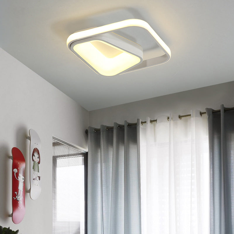 Geometrische Metall Flush Mount Lampe Modernismus Grau/Weiß LED Deckenbeleuchtung im natürlichen Licht/Fernbedienung Stepless Dimmen