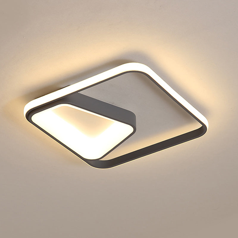 Geometrische Metall Flush Mount Lampe Modernismus Grau/Weiß LED Deckenbeleuchtung im natürlichen Licht/Fernbedienung Stepless Dimmen