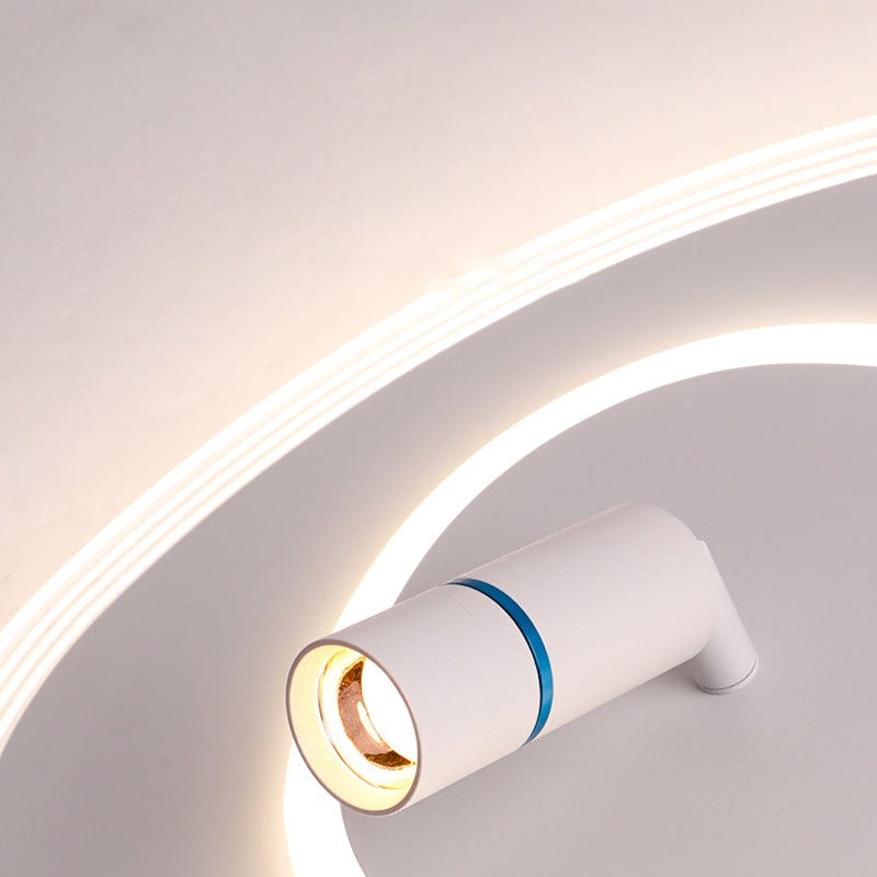 Montaggio semifulto bianco a 1 luce in moderna luce del soffitto interno in metallo creativo con tonalità acrilica oblunga