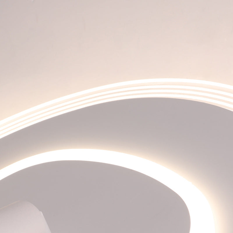 Montaje semi descarga blanco de 1 luces en moderna luz de techo interior de metal de estilo creativo con sombra acrílica oblonga