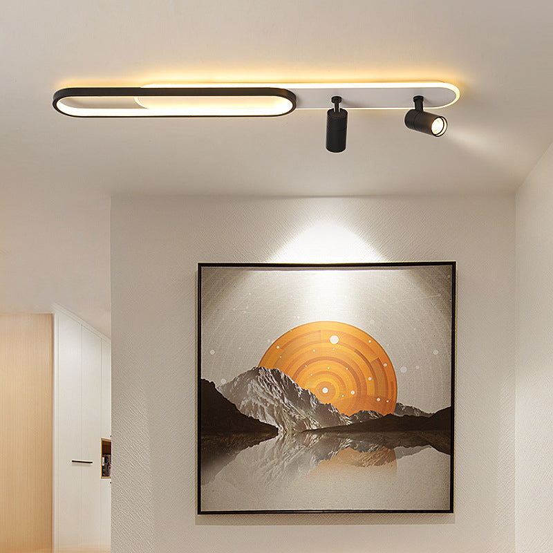 Acrilic Oval LED SEMI FLUST MAUT IN MODERNO LIGUATO DI METALE METALE CONCIDO PER CORRIDORE