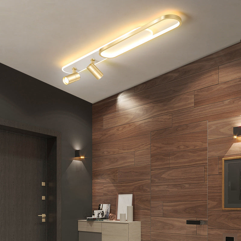 Acrilic Oval LED SEMI FLUST MAUT IN MODERNO LIGUATO DI METALE METALE CONCIDO PER CORRIDORE