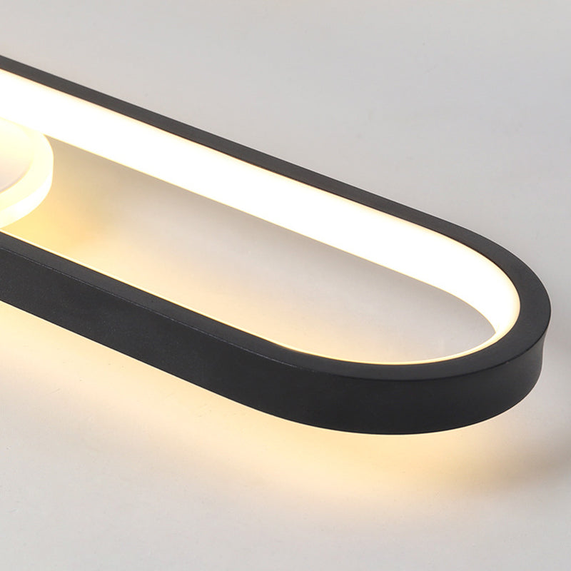 Acrilic Oval LED SEMI FLUST MAUT IN MODERNO LIGUATO DI METALE METALE CONCIDO PER CORRIDORE