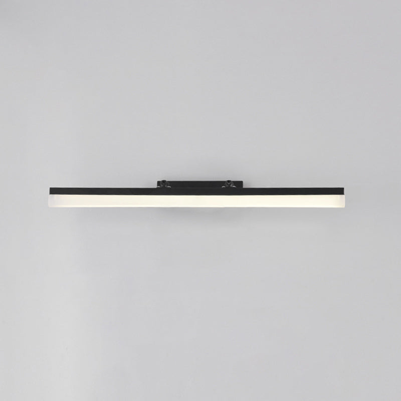 Iluminación de pared lineal acrílica lámpara de montaje de pared negra LED minimalista para baño