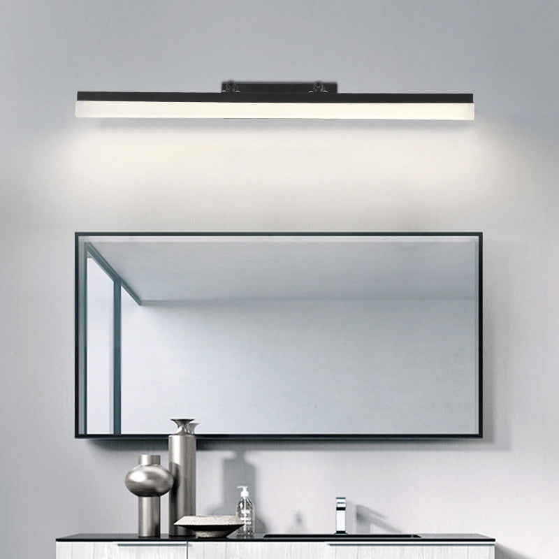 Iluminación de pared lineal acrílica lámpara de montaje de pared negra LED minimalista para baño