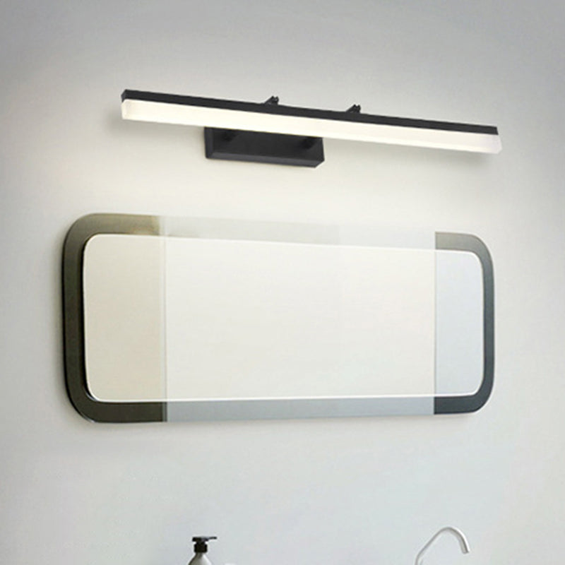 Iluminación de pared lineal acrílica lámpara de montaje de pared negra LED minimalista para baño