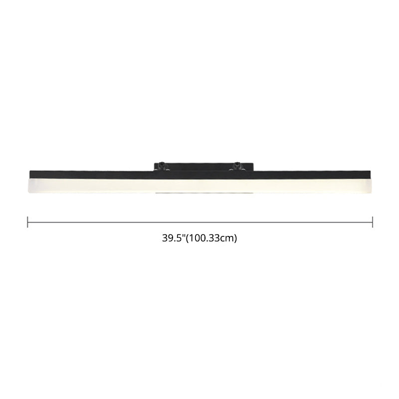 Iluminación de pared lineal acrílica lámpara de montaje de pared negra LED minimalista para baño