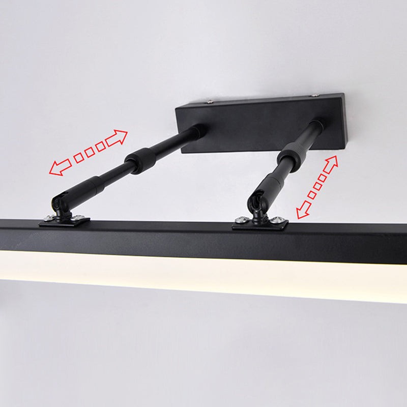 Iluminación de pared lineal acrílica lámpara de montaje de pared negra LED minimalista para baño