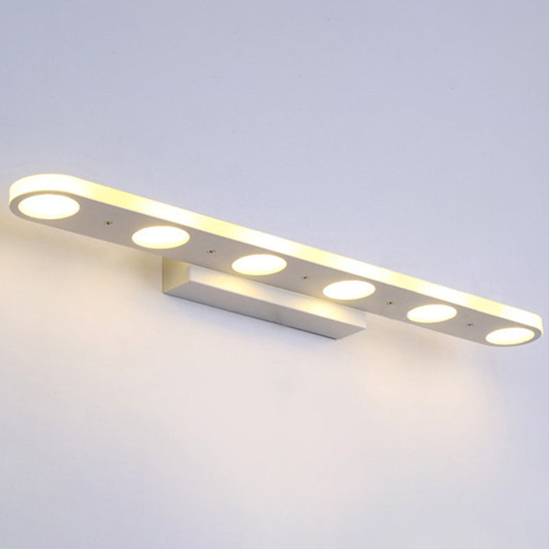 Zeitgenössische Kreise Wandbeleuchtung Acryl -LED -Badezimmer -Wandlampe in Weiß