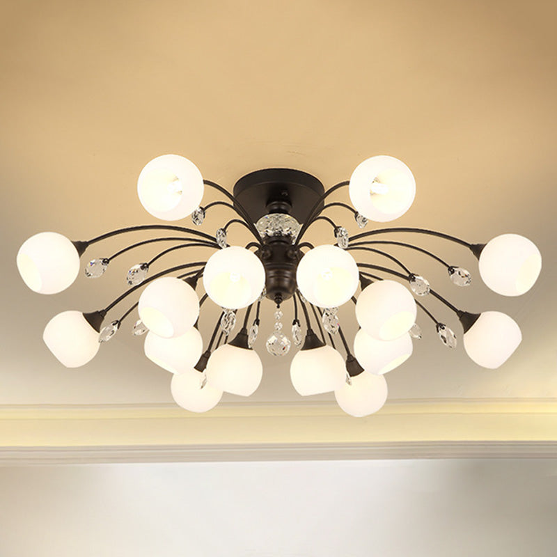 Glaszwart dicht bij plafondverlichting Round-Shape Traditioneel plafond gemonteerd armatuur