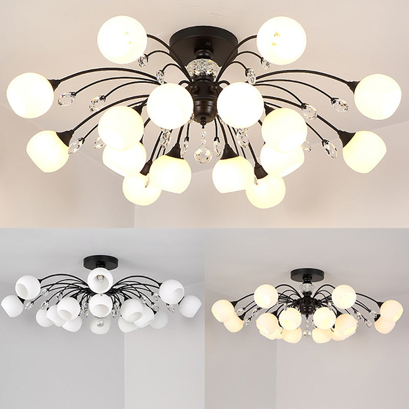 Glaszwart dicht bij plafondverlichting Round-Shape Traditioneel plafond gemonteerd armatuur