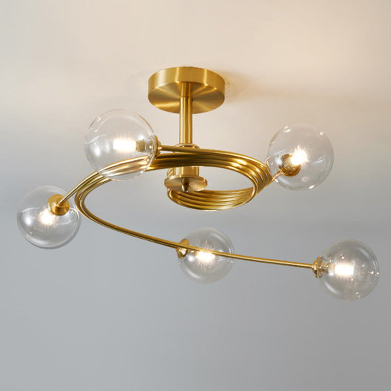 Bubbles Semi Flush Mount luminaire de plafond en verre contemporain Mount Chandelier