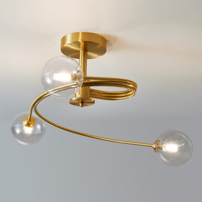 Bubbels Semi Flush Mount Light Fixture eigentijdse glazen plafondbevestiging kroonluchter