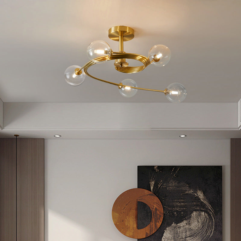 Bubbles Semi Flush Mount luminaire de plafond en verre contemporain Mount Chandelier