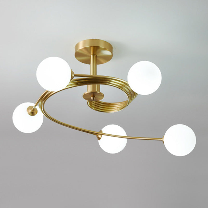 Bubbles Semi Flush Mount luminaire de plafond en verre contemporain Mount Chandelier