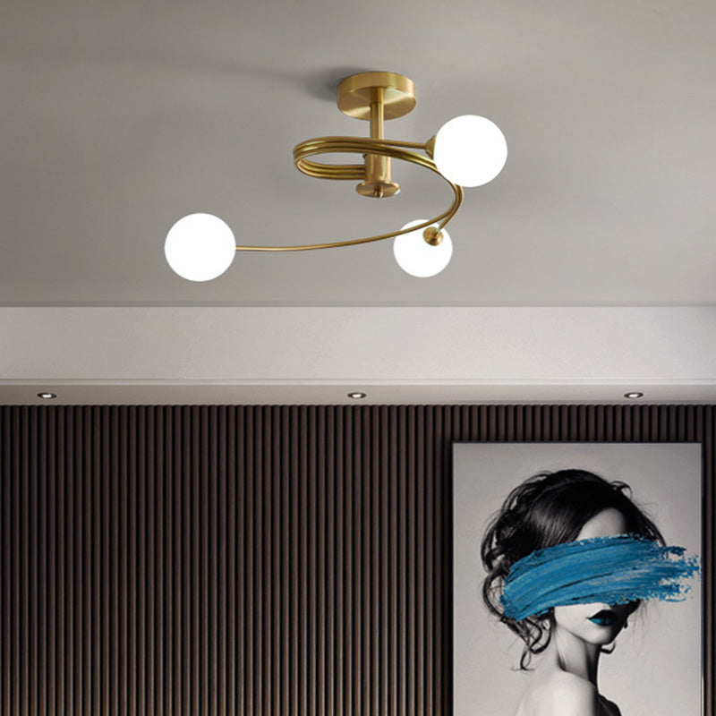 Bubbles Semi Flush Mount luminaire de plafond en verre contemporain Mount Chandelier