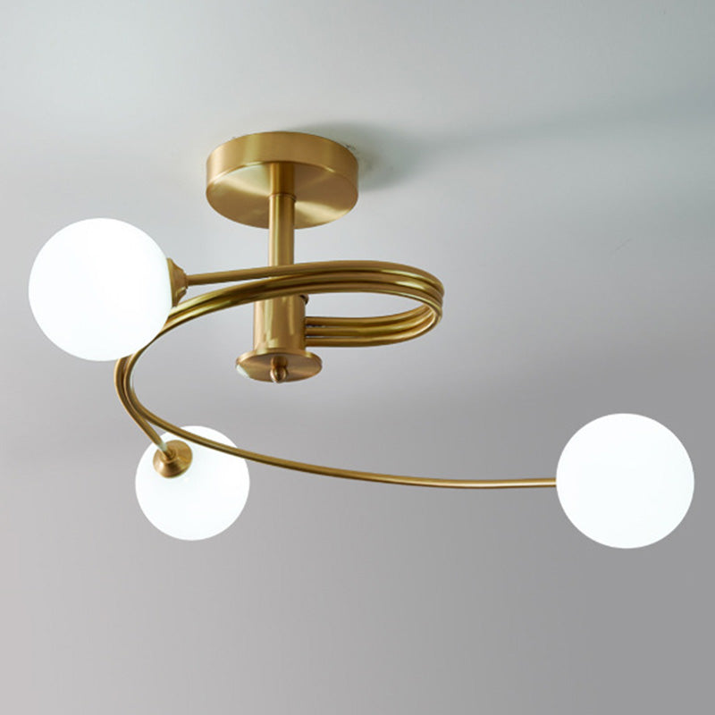 Bubbles Semi Flush Mount luminaire de plafond en verre contemporain Mount Chandelier