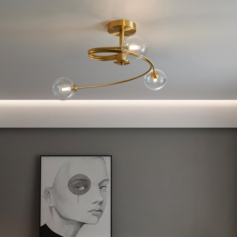 Bubbles Semi Flush Mount luminaire de plafond en verre contemporain Mount Chandelier