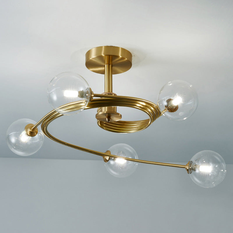 Bubbles Semi Flush Mount Light Fixture Contemporary Glass Ceiling Mount Chandelier