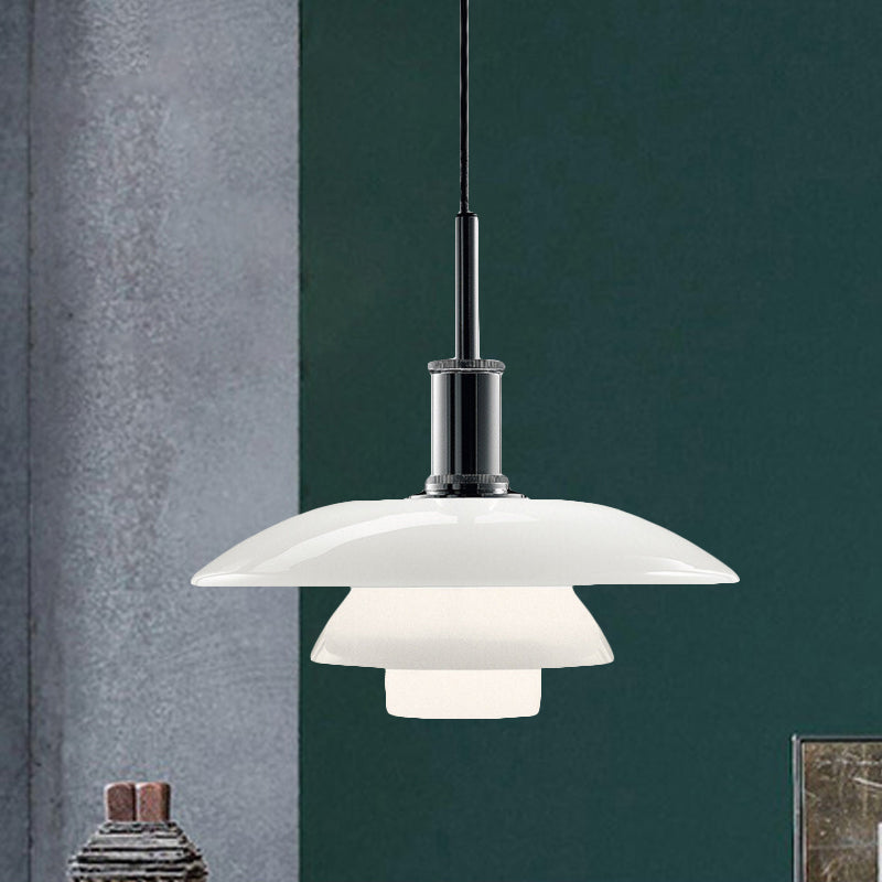 3-stufige Suspension Licht modernistisches weißes Glas 1 Glühbirnenlampe Lampe für Wohnzimmer