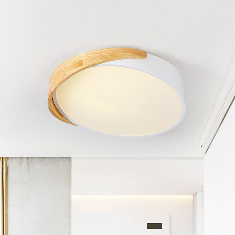 Metal Round Flushmount Macaron LED White Close to Ceiling Lamp in Warm/White Light