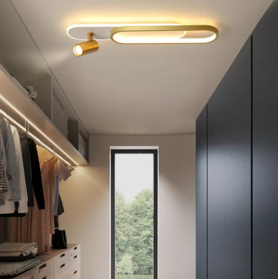 Acryl oval LED Semi Flush Mount in moderner prägnanter Metalldecke für Korridor